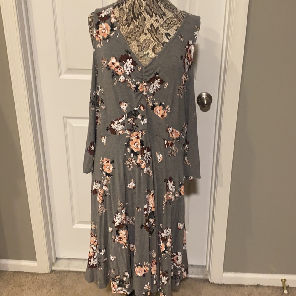 Torrid Grey Dress w/ Floral Print
